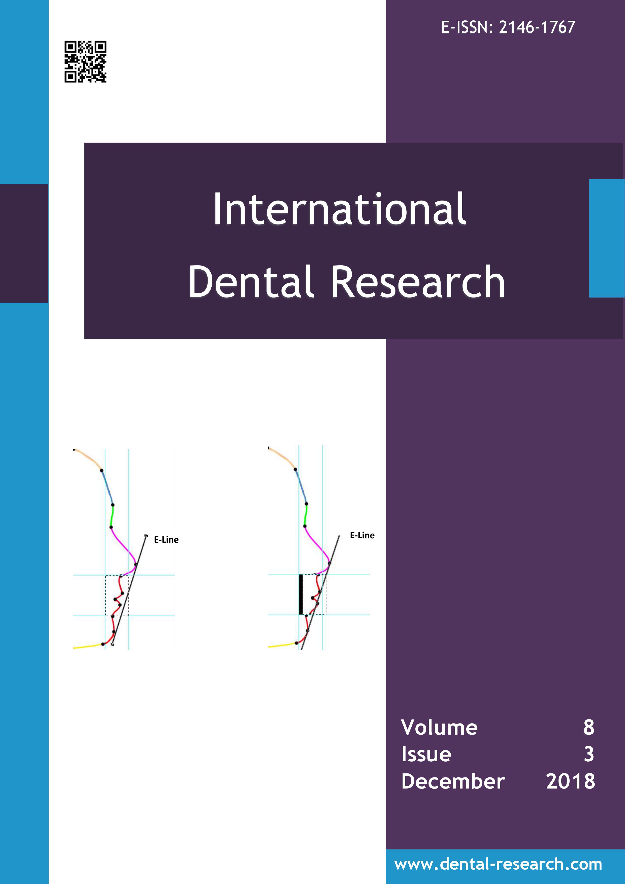 					View Vol. 8 No. 3 (2018): International Dental Research
				