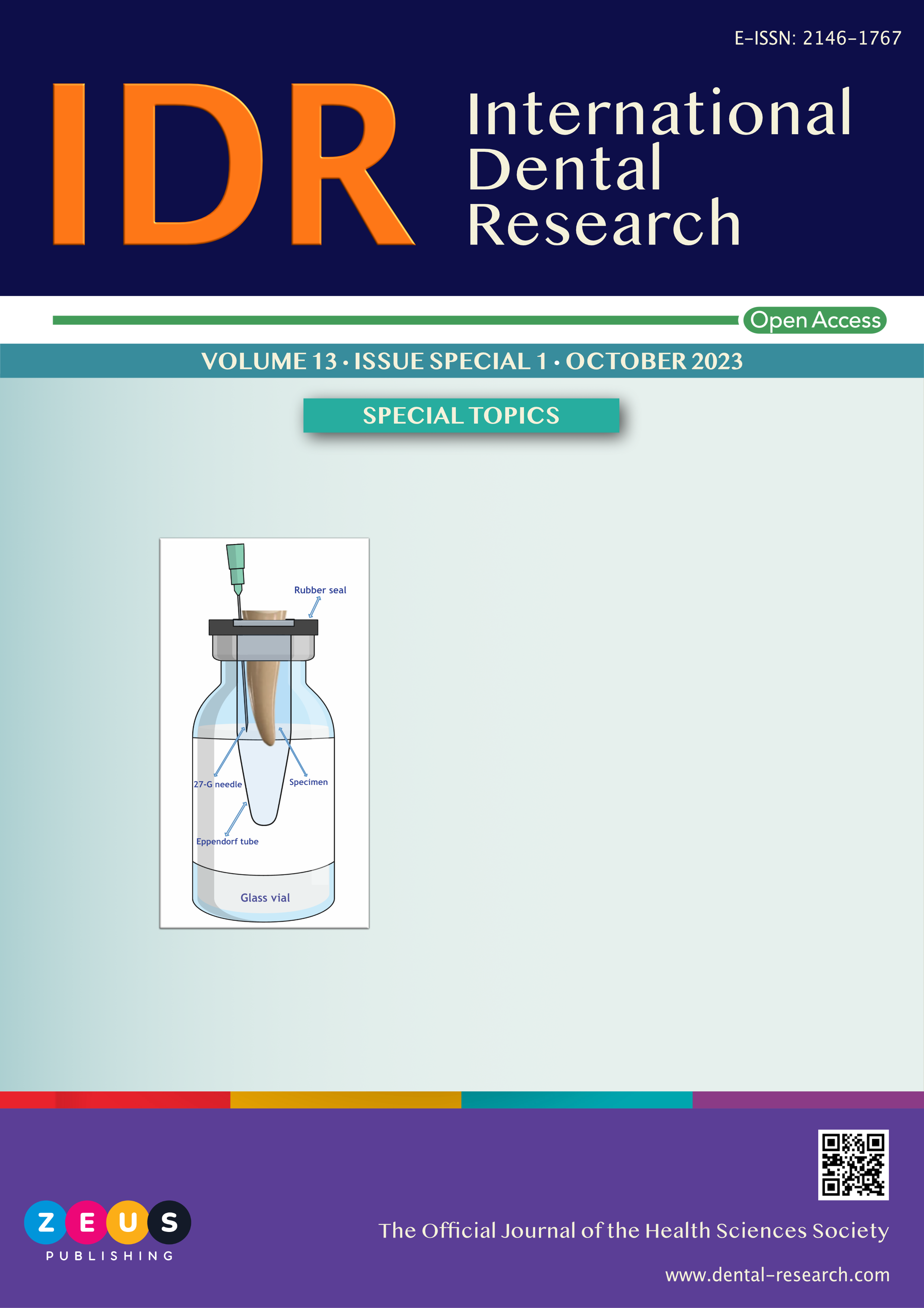 					View Vol. 13 No. S1 (2023): International Dental Research
				